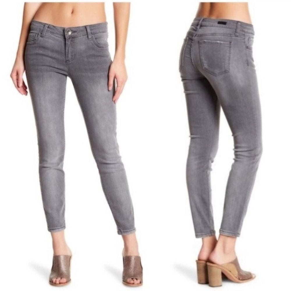 Kut From The Kloth Connie Ankle Skinny Jeans Mid Rise Gray 4